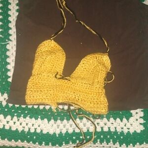 Handmade Mustard Yellow Crochet Top